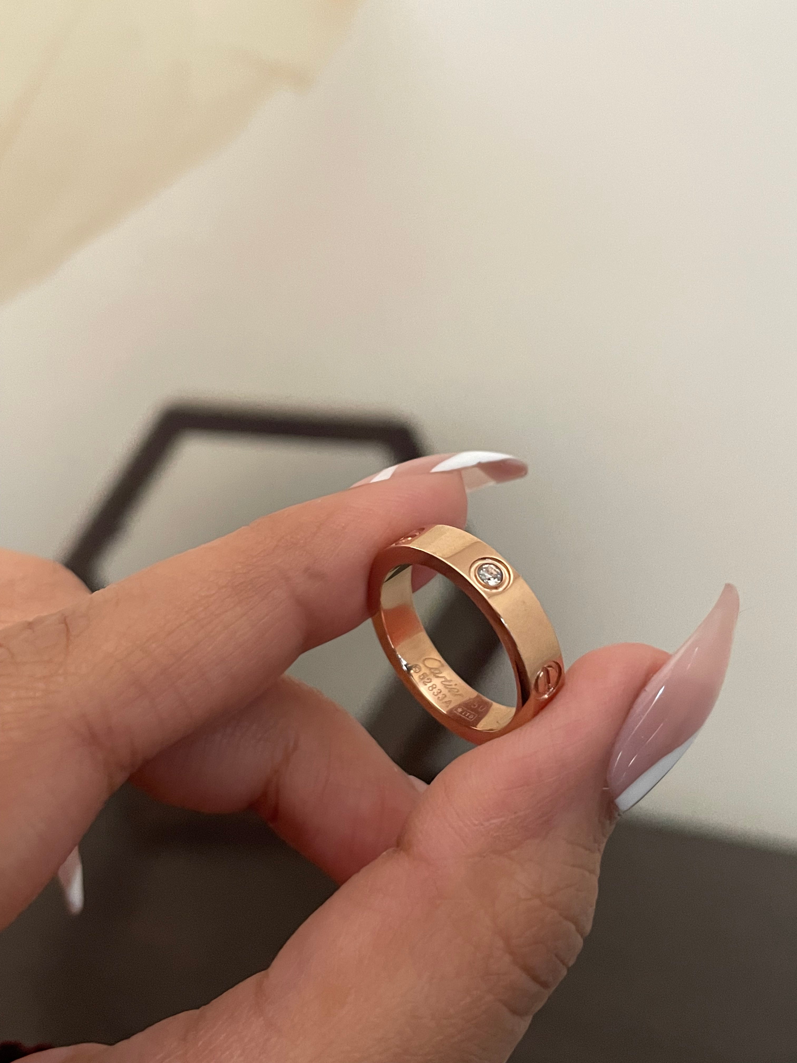 Cartier love ring discount 3 diamond rose gold