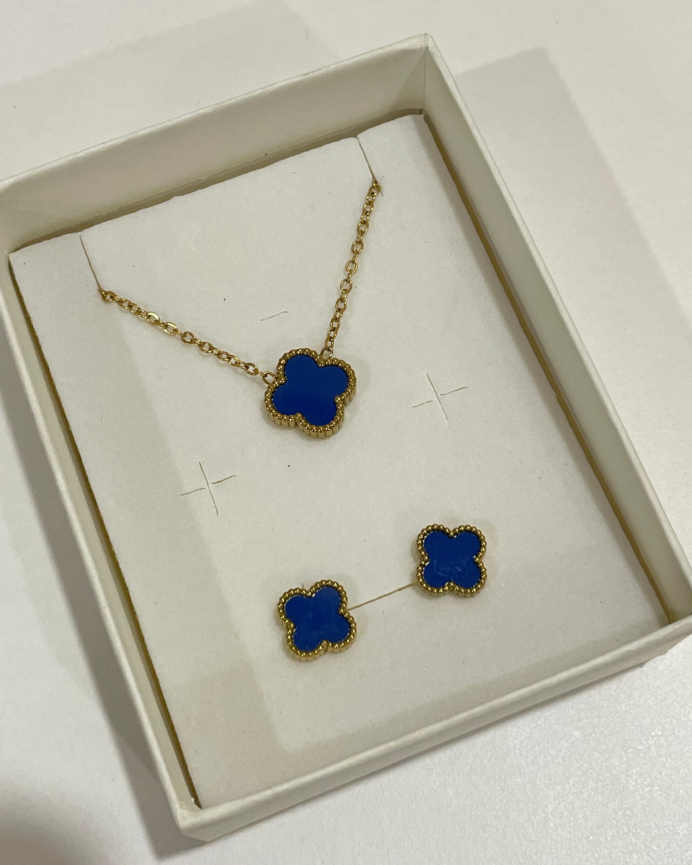 Blue Clover Studs