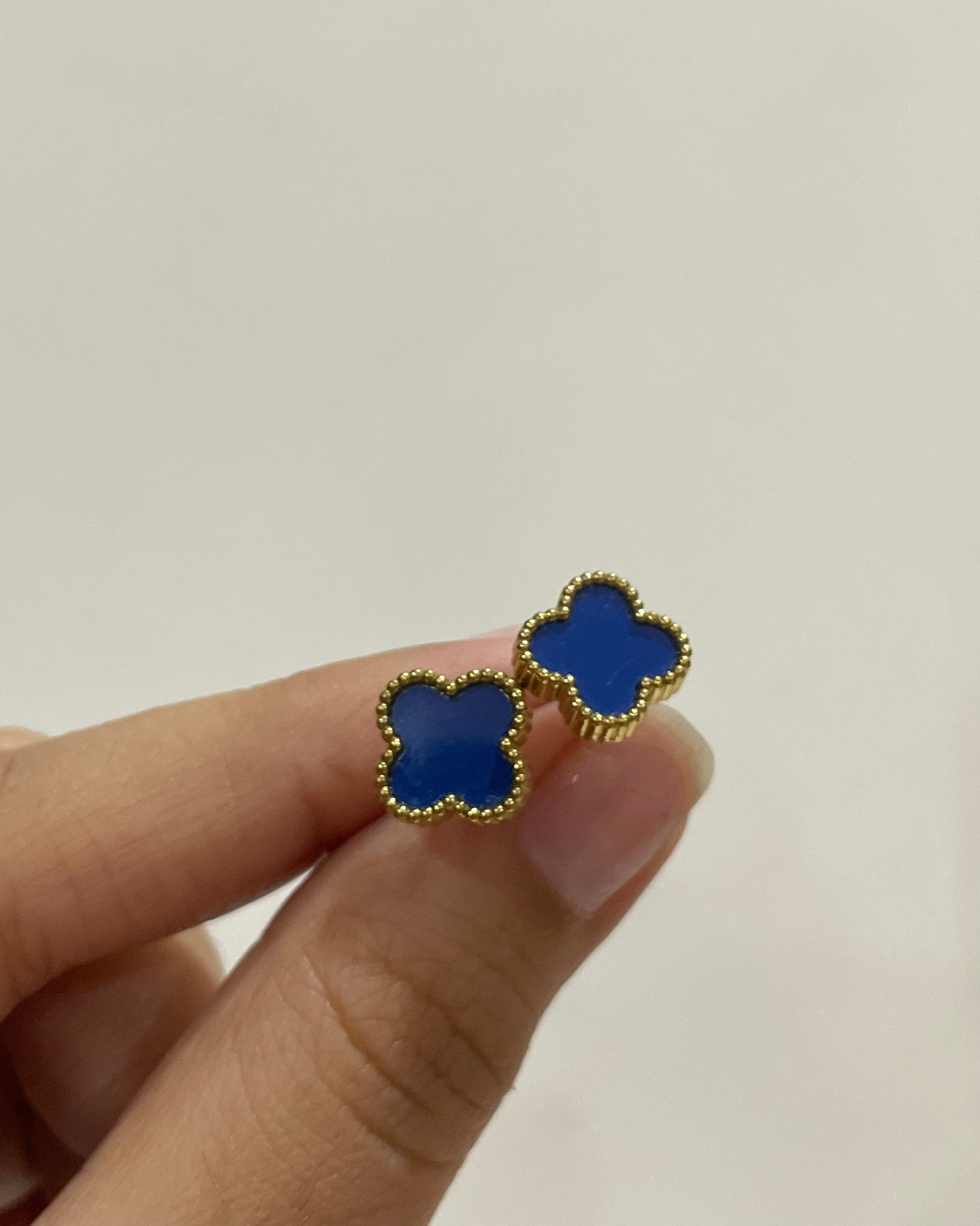 Blue Clover Studs